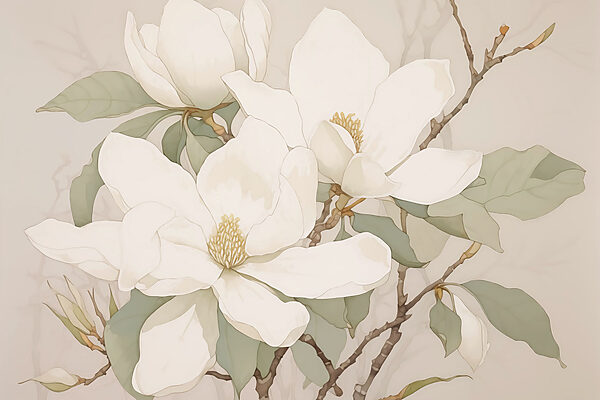 Peinture de fleurs blanches Peinture de fleurs blanches