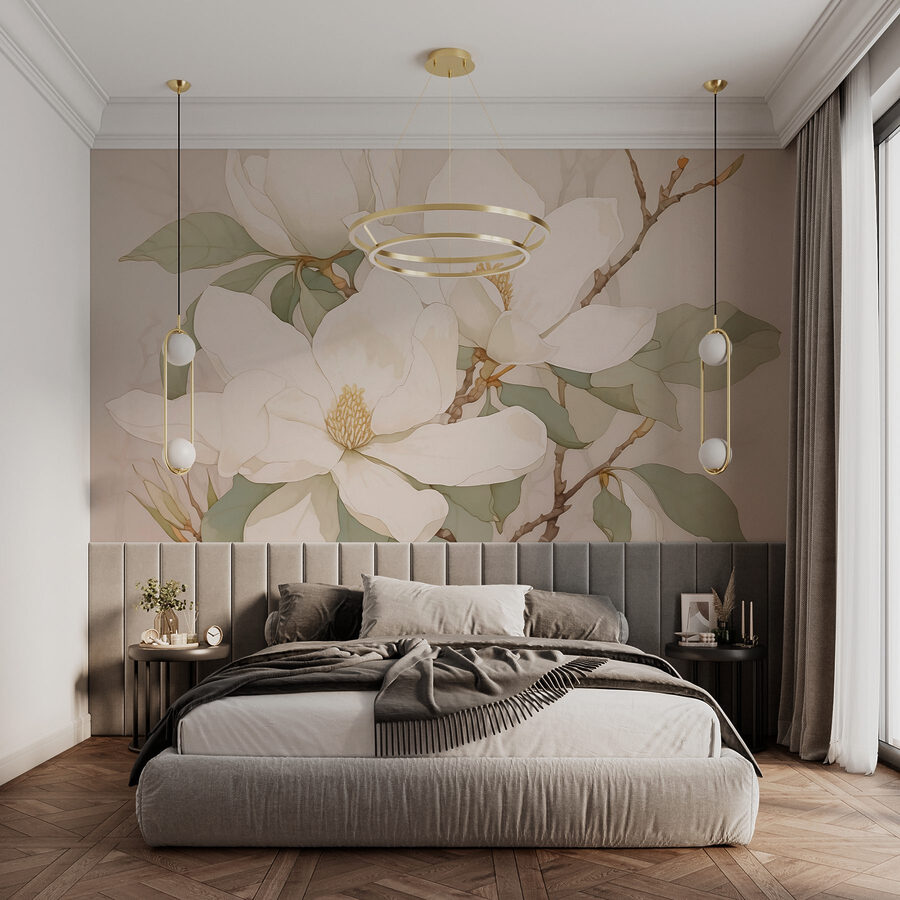 Peinture de fleurs blanches