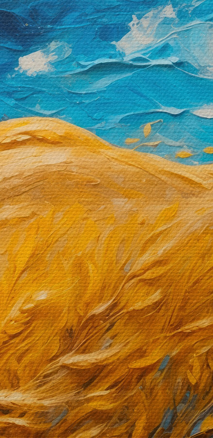 Peinture d'un champ de blé