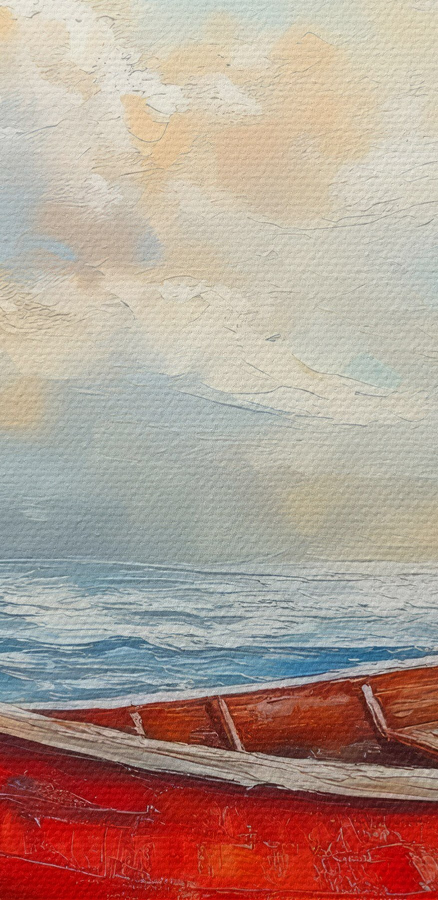 Peinture d'un bateau sur une plage