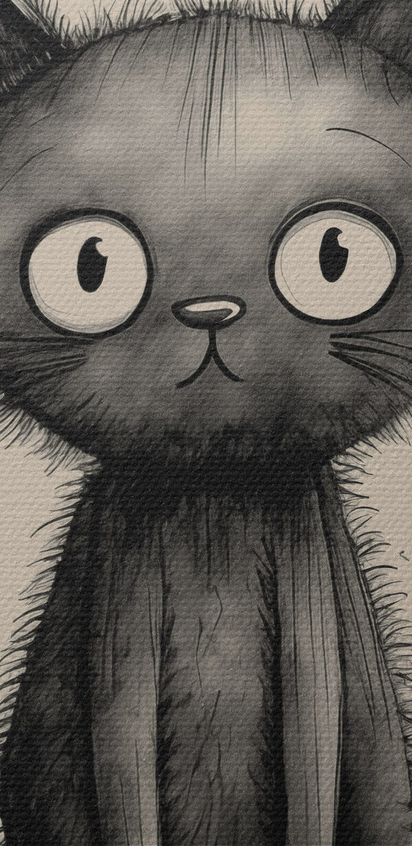 Chat noir aux grands yeux Chat noir aux grands yeux