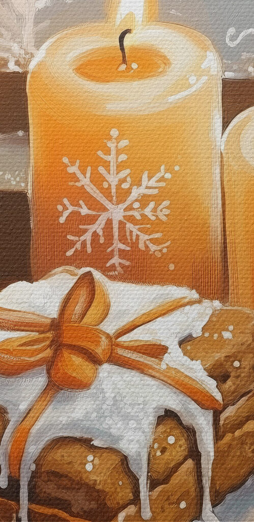 Food and candles on a table Food and candles on a table