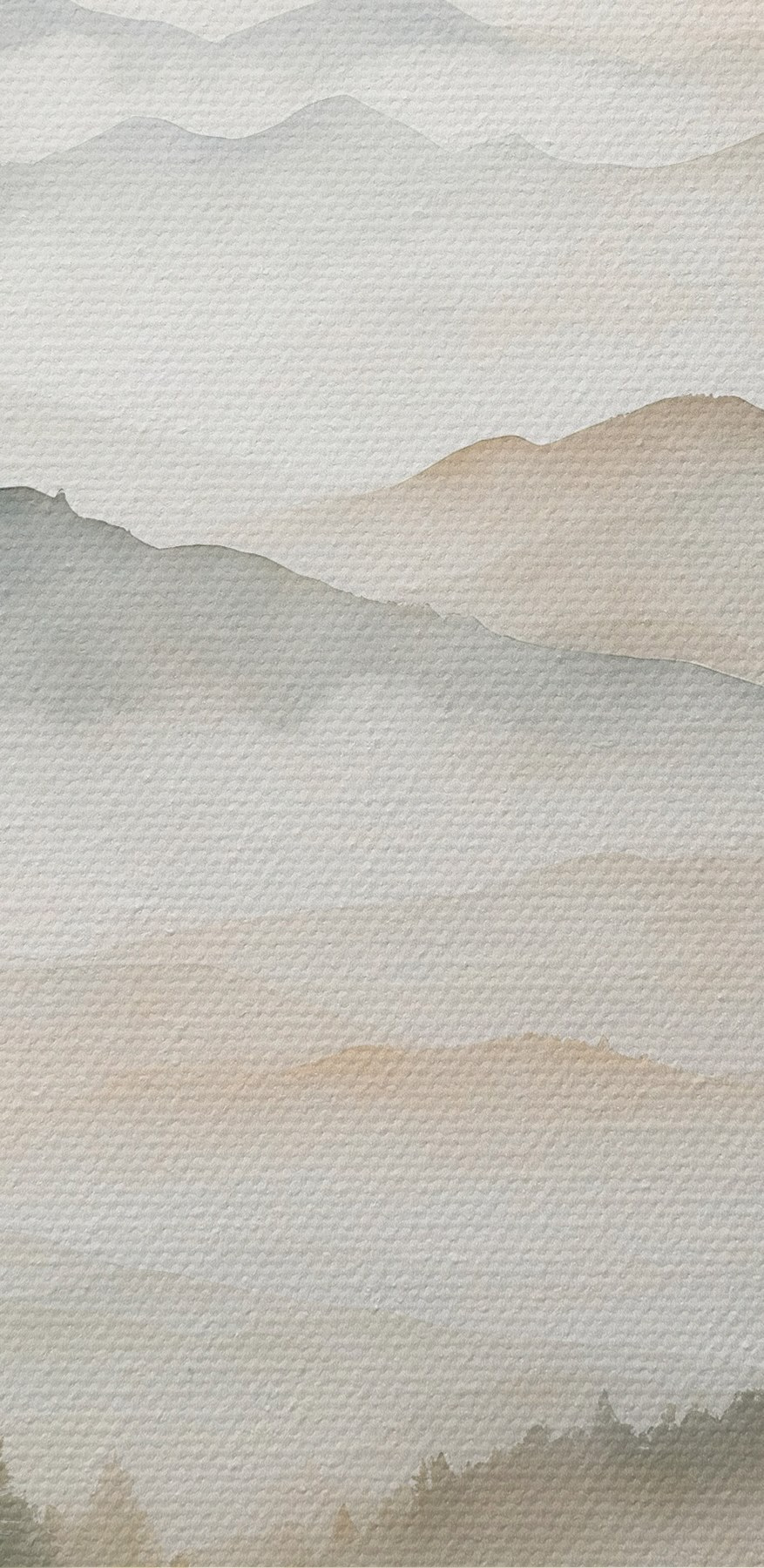 Aquarelle de montagnes et d'arbres