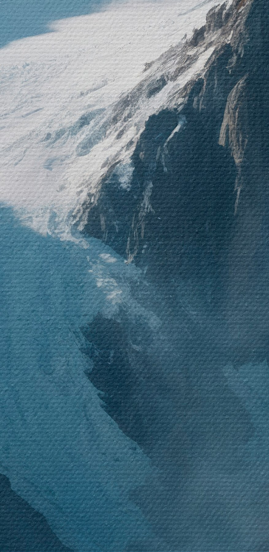 Montagne enneigée avec arbres et neige