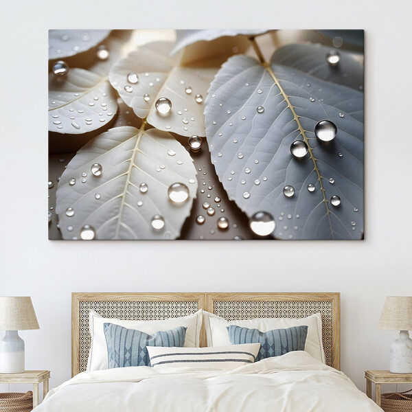 Les délicates gouttelettes de la nature sur les feuilles Les délicates gouttelettes de la nature sur les feuilles