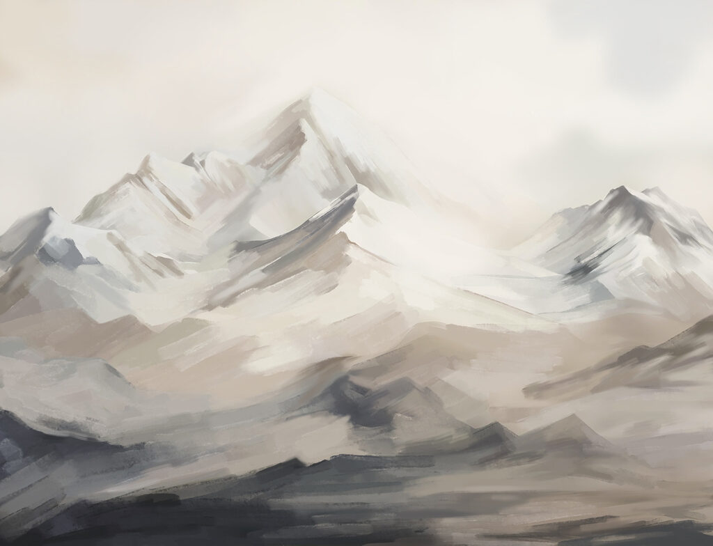 Peinture d'une chaîne de montagnes Peinture d'une chaîne de montagnes