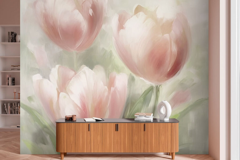 Painting of pink flowers