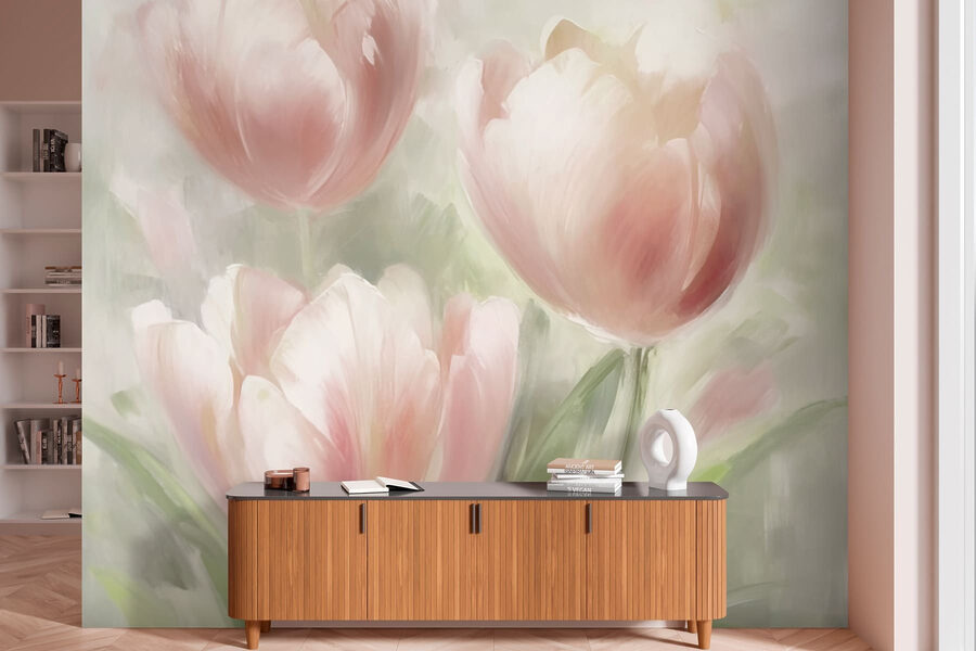Peinture de fleurs roses