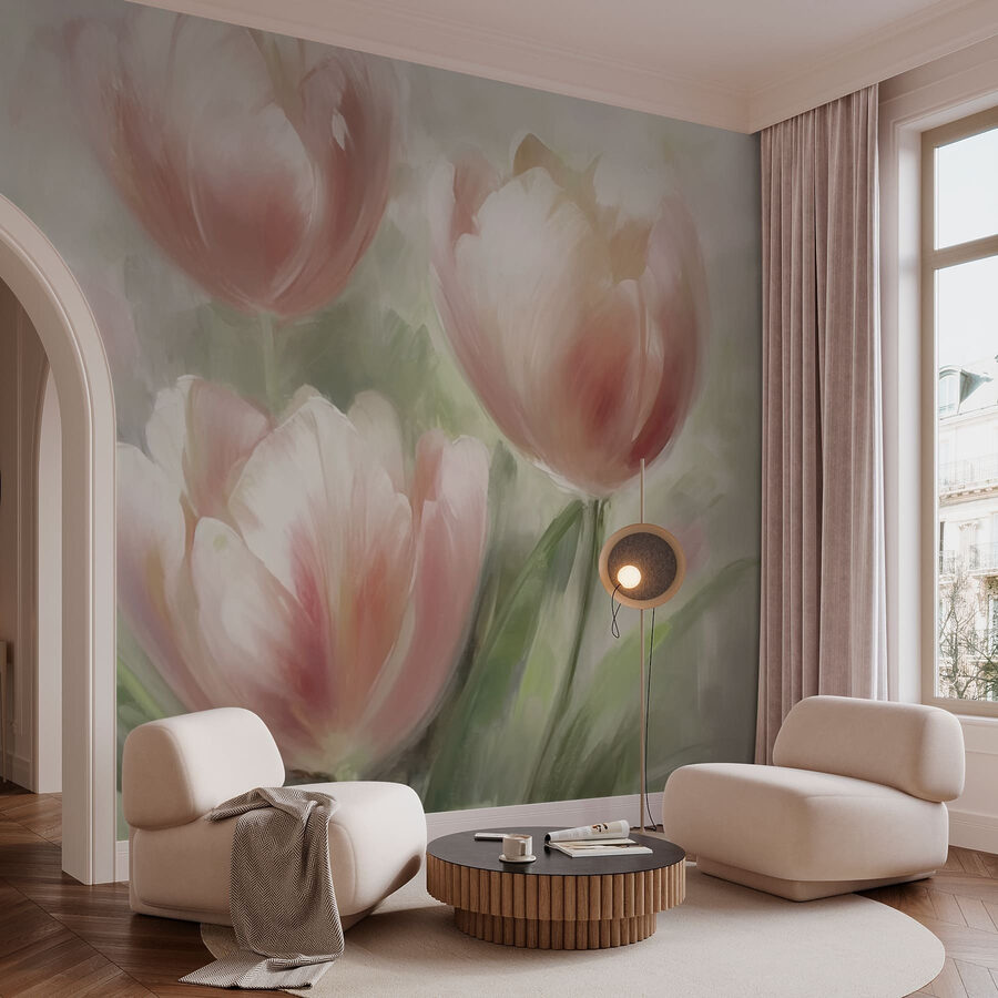 Peinture de fleurs roses