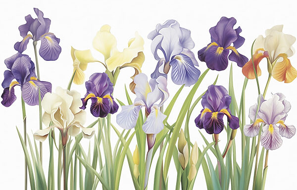 Groupe de fleurs violettes et blanches Groupe de fleurs violettes et blanches