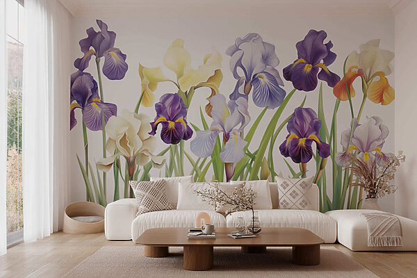 Groupe de fleurs violettes et blanches Groupe de fleurs violettes et blanches