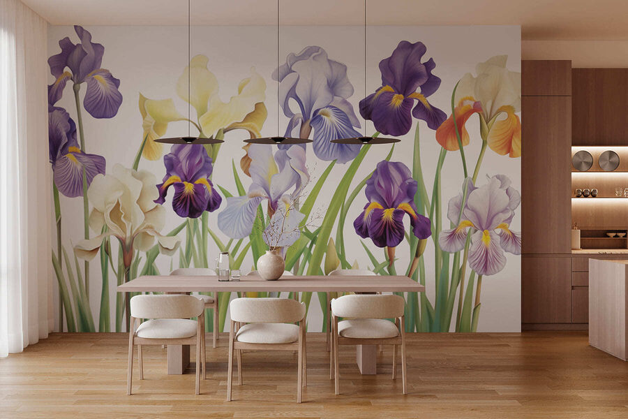 Groupe de fleurs violettes et blanches
