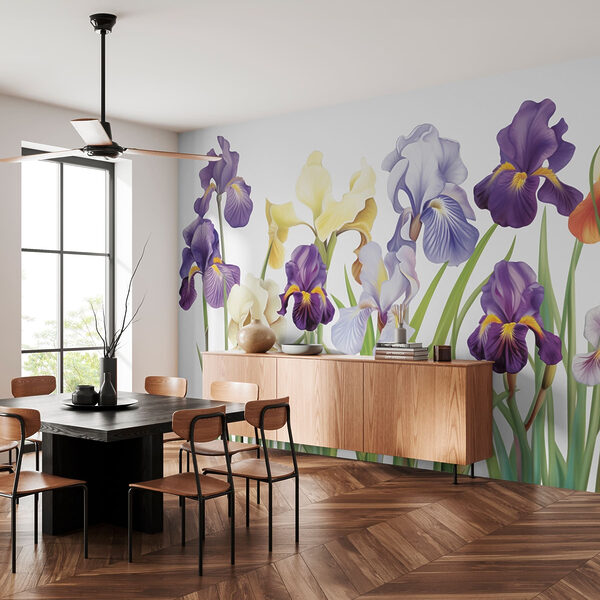 Groupe de fleurs violettes et blanches Groupe de fleurs violettes et blanches