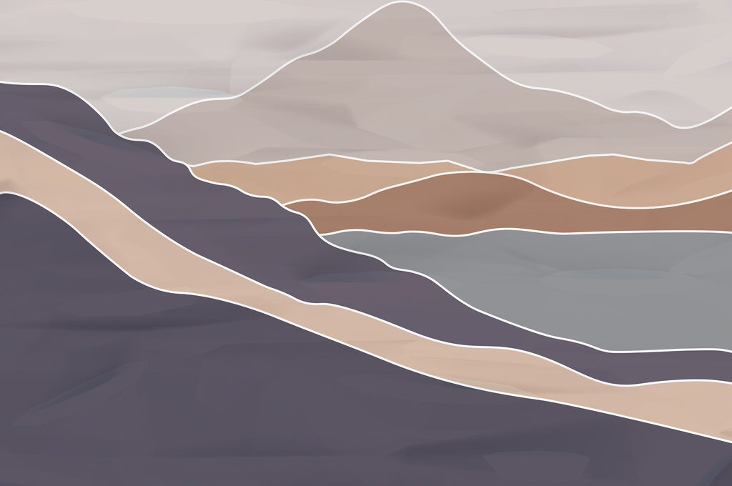 Chaîne de montagnes avec lignes blanches Chaîne de montagnes avec lignes blanches