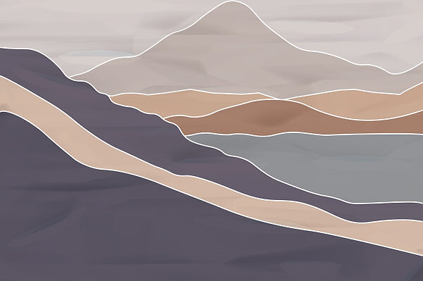 Chaîne de montagnes avec lignes blanches Chaîne de montagnes avec lignes blanches