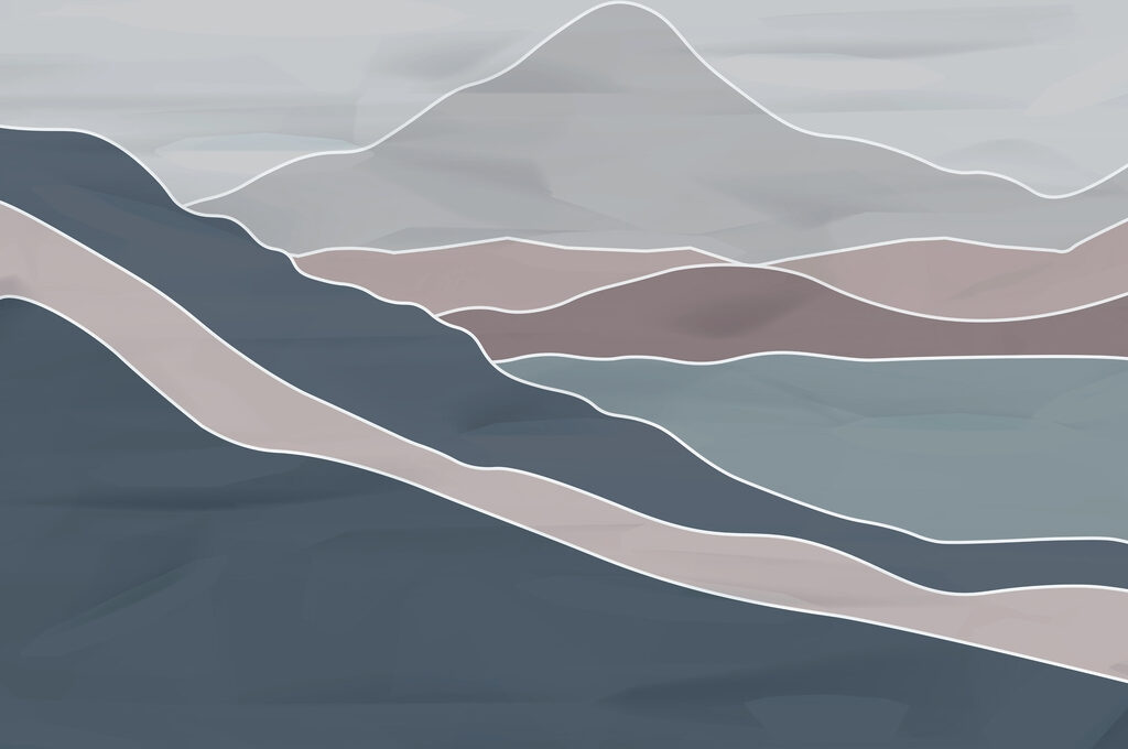 Chaîne de montagnes avec lignes blanches Chaîne de montagnes avec lignes blanches