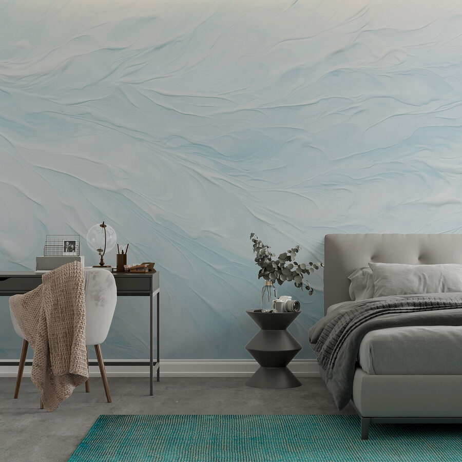 Papier peint Peinture blanche et bleue