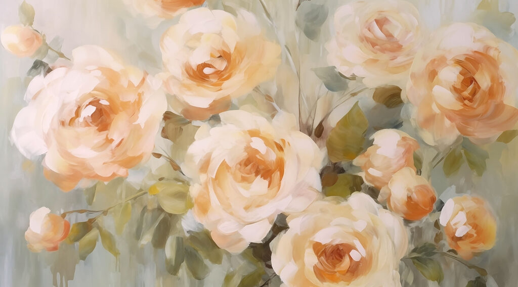 Peinture de fleurs sur une surface blanche Peinture de fleurs sur une surface blanche