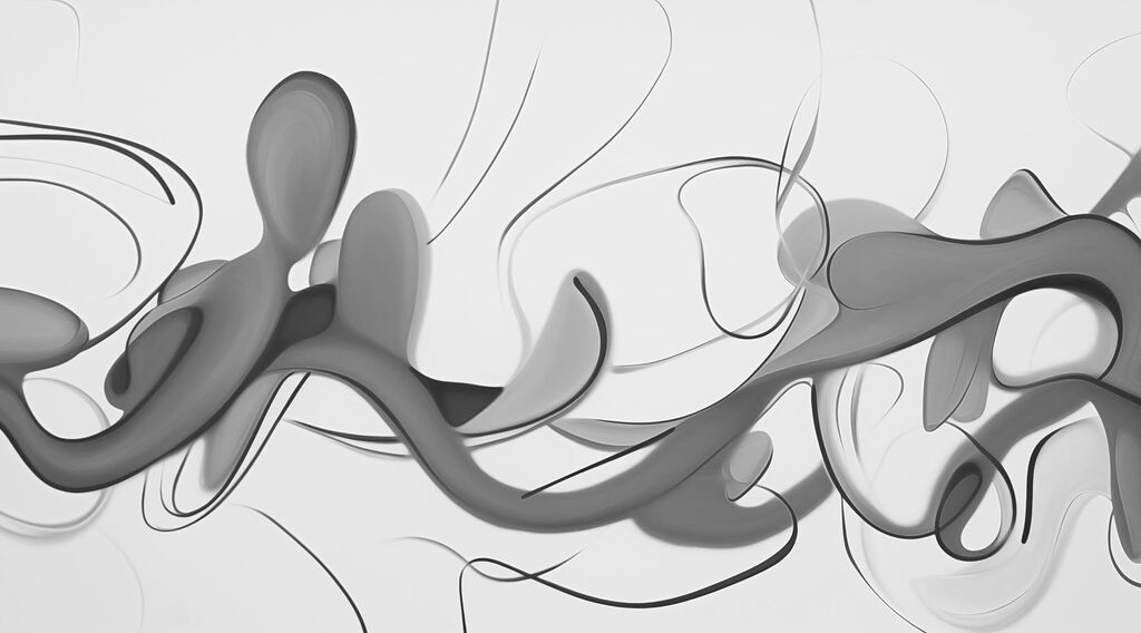 Image en noir et blanc d'un motif tourbillonnant Image en noir et blanc d'un motif tourbillonnant