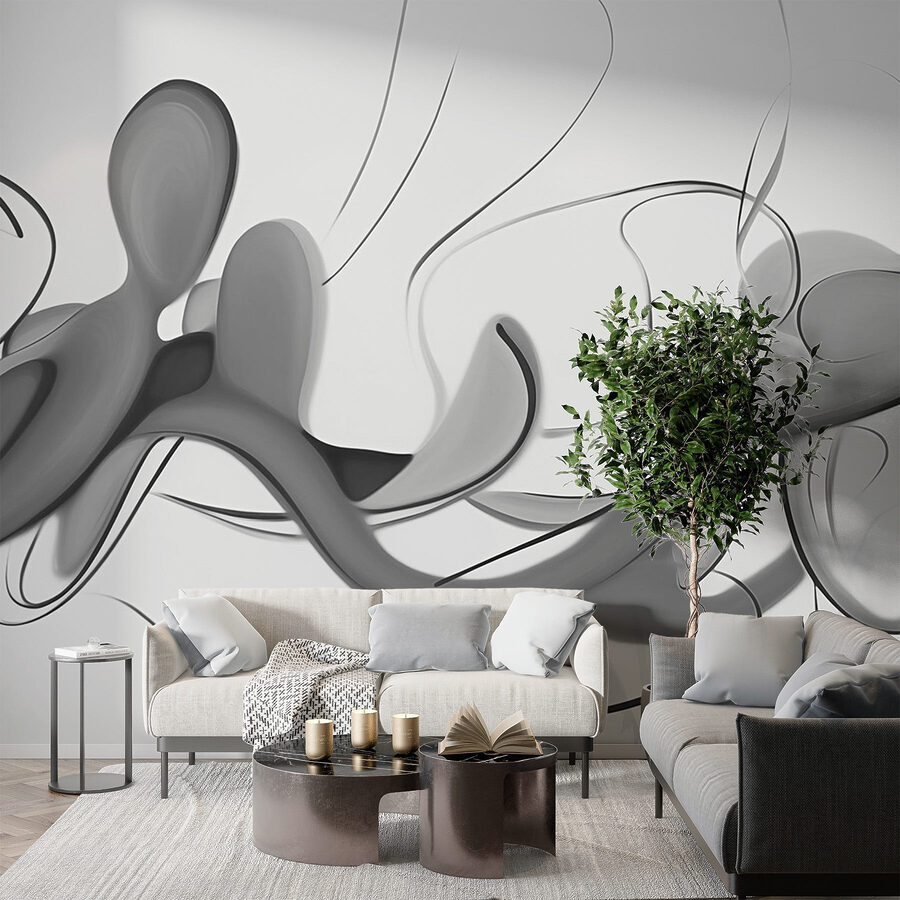 Image en noir et blanc d'un motif tourbillonnant