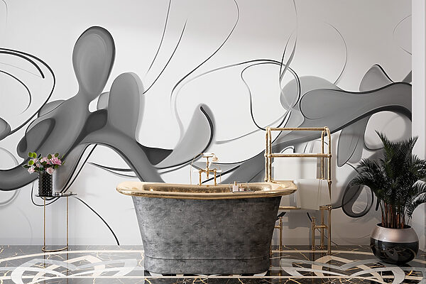 Image en noir et blanc d'un motif tourbillonnant Image en noir et blanc d'un motif tourbillonnant
