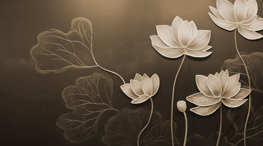 Des fleurs sereines sur un canevas discret