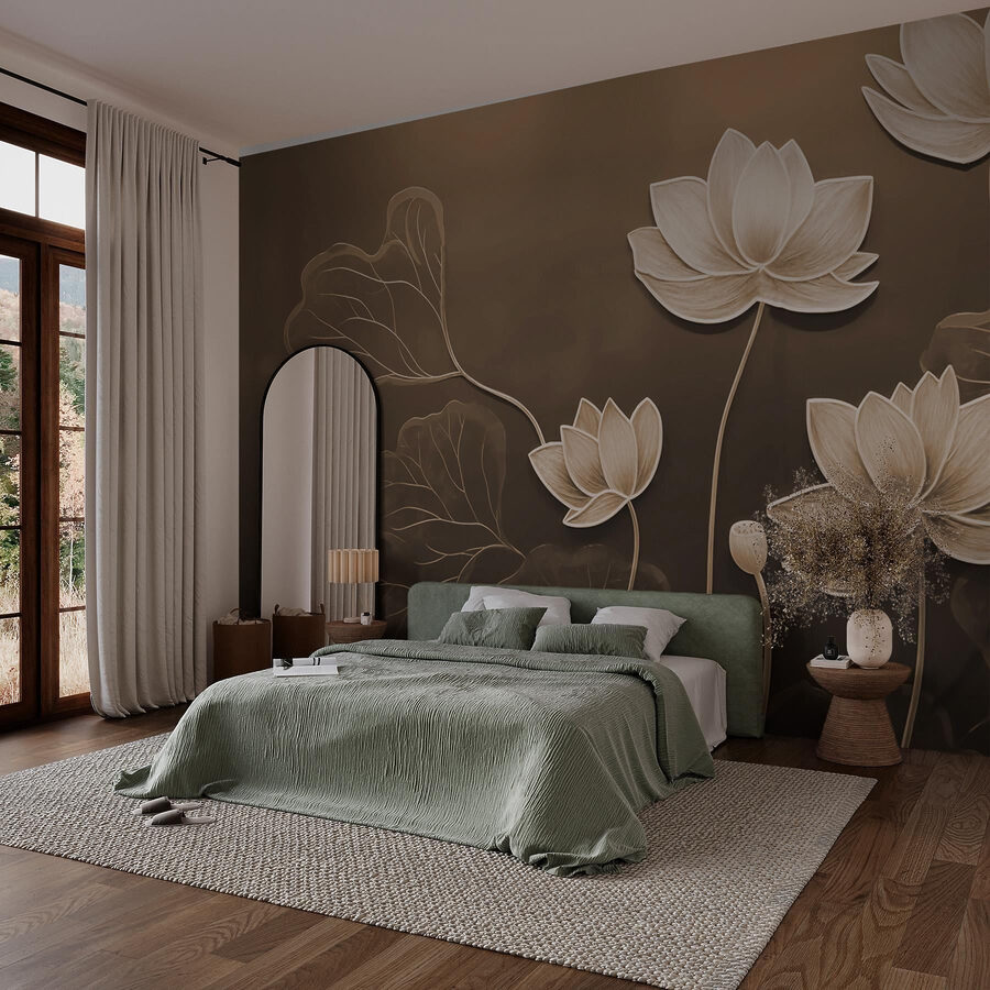 Des fleurs sereines sur un canevas discret
