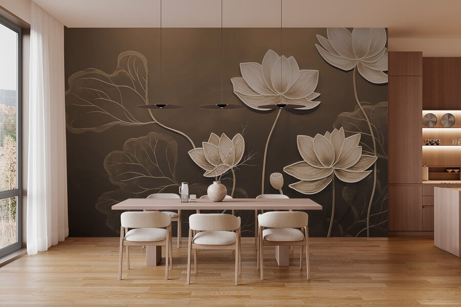 Des fleurs sereines sur un canevas discret