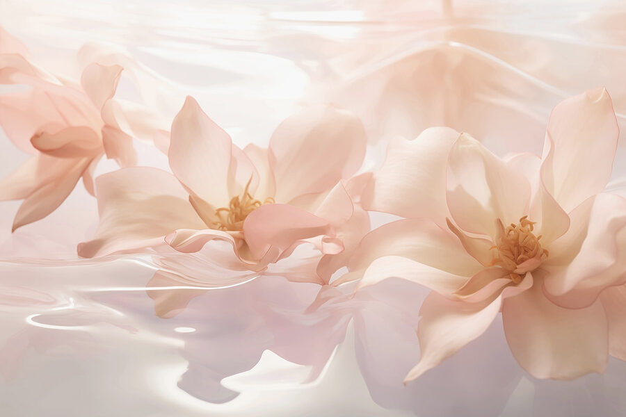 Papier peint Groupe de fleurs roses flottant dans l'eau – Image 4