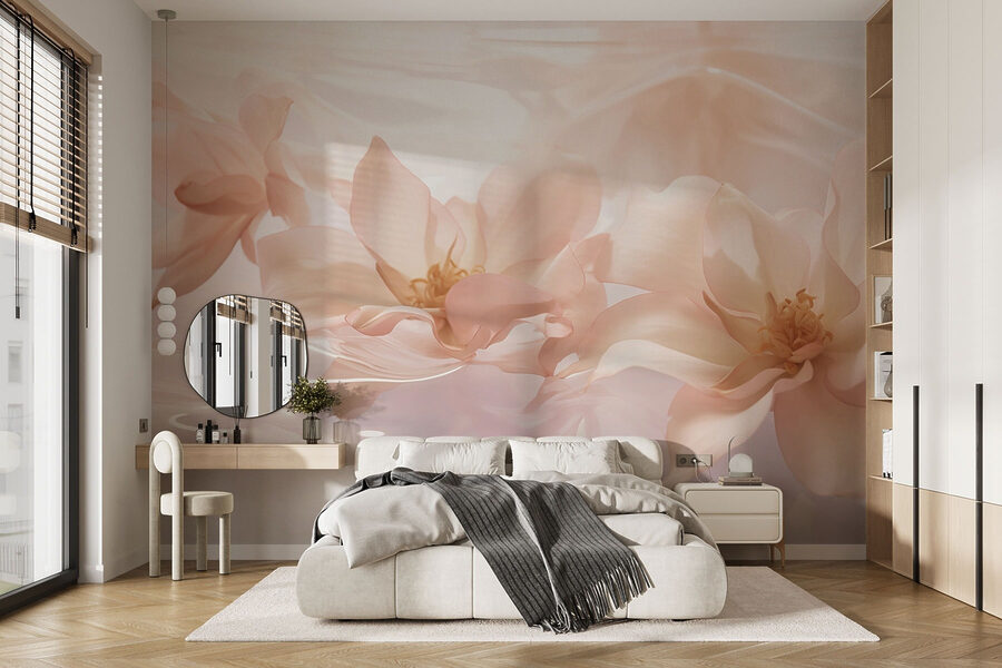 Papier peint Groupe de fleurs roses flottant dans l'eau – Image 3