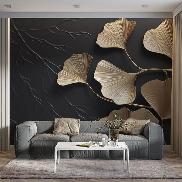 Feuilles élégantes sur fond sombre Feuilles élégantes sur fond sombre