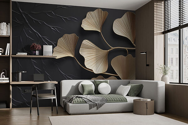 Feuilles élégantes sur fond sombre Feuilles élégantes sur fond sombre