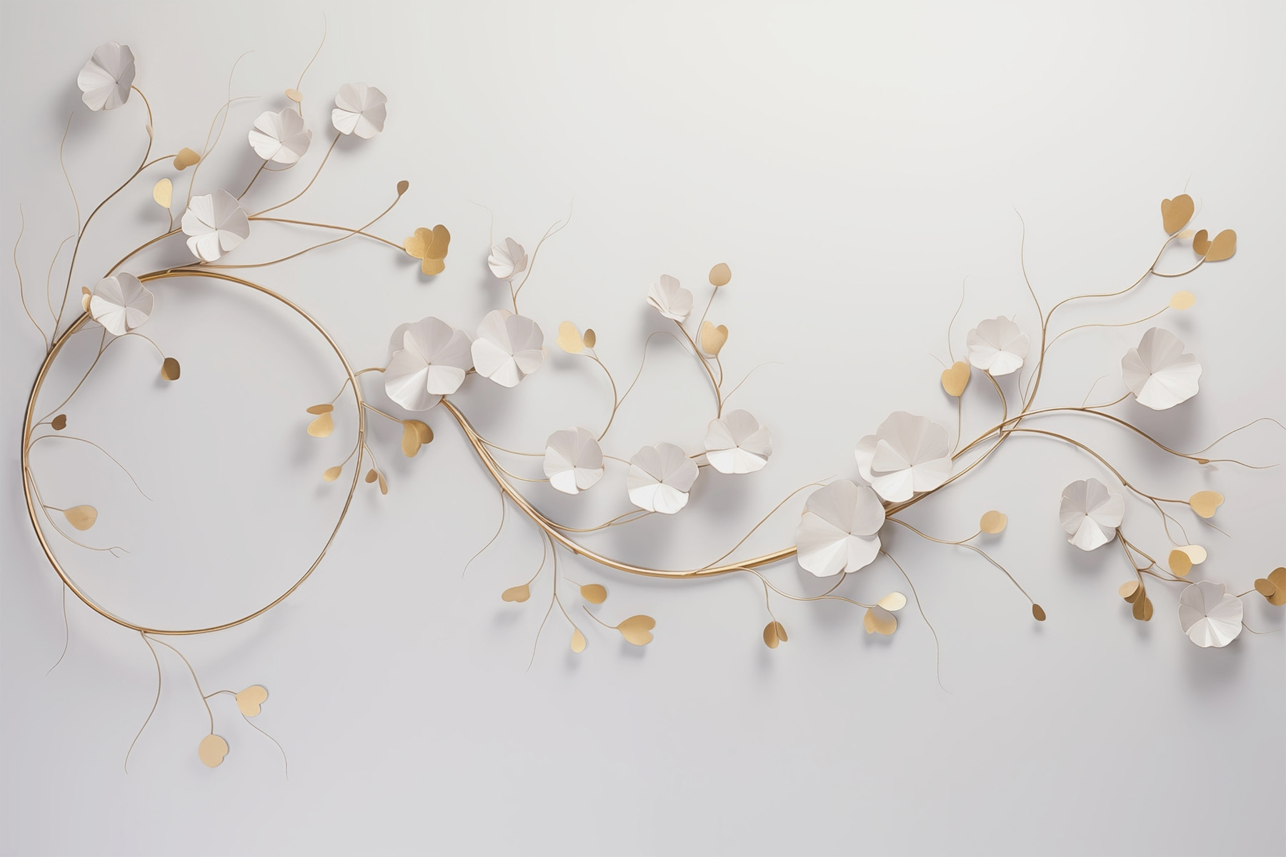Elegant floral decor on a wall Elegant floral decor on a wall