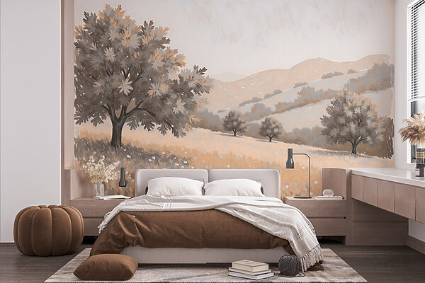 Paysage avec arbres et collines Paysage avec arbres et collines