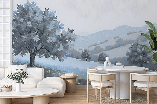 Paysage avec arbres et fleurs Paysage avec arbres et fleurs