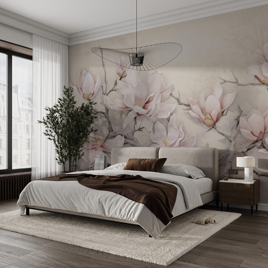 Peinture de fleurs sur une branche Peinture de fleurs sur une branche