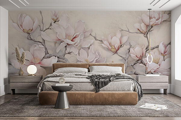 Peinture de fleurs sur une branche Peinture de fleurs sur une branche