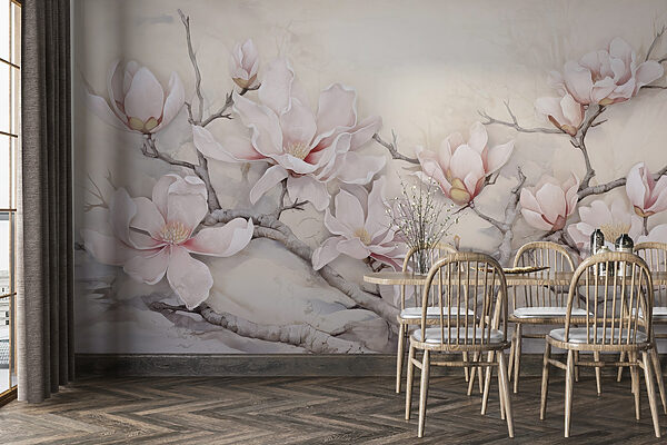 Peinture de fleurs sur une branche Peinture de fleurs sur une branche