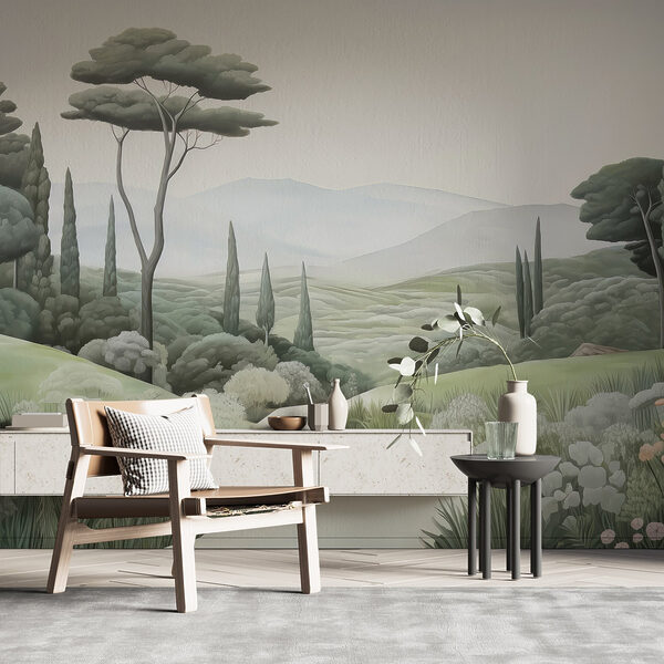 Paysage avec chemin et arbres Paysage avec chemin et arbres