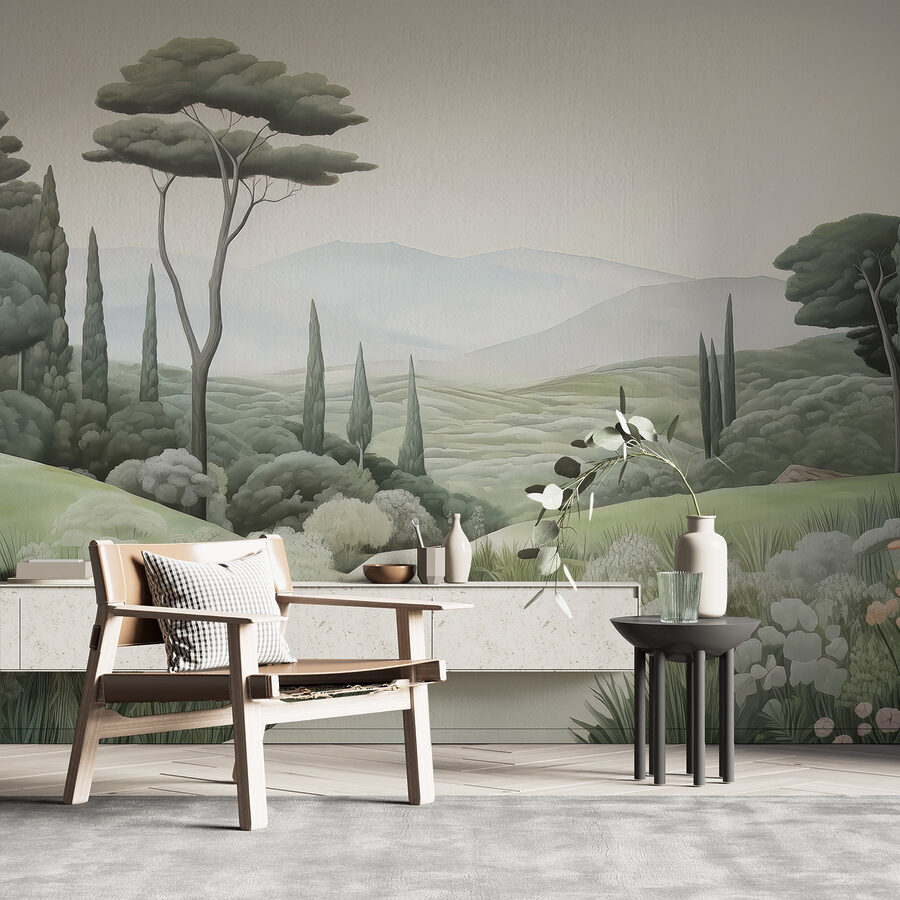 Paysage avec chemin et arbres Paysage avec chemin et arbres