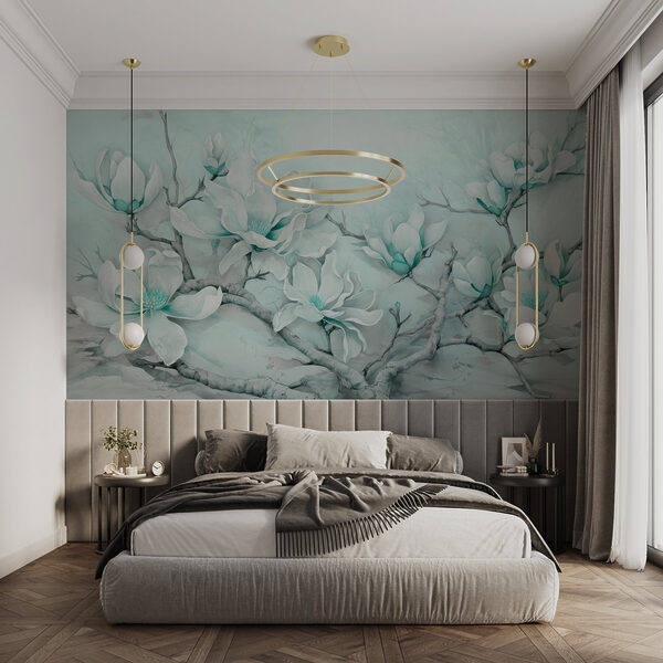 Peinture de fleurs blanches sur une branche Peinture de fleurs blanches sur une branche