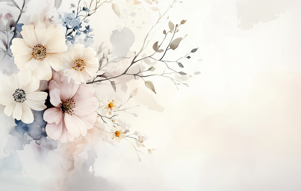 Peinture de fleurs sur fond blanc Peinture de fleurs sur fond blanc