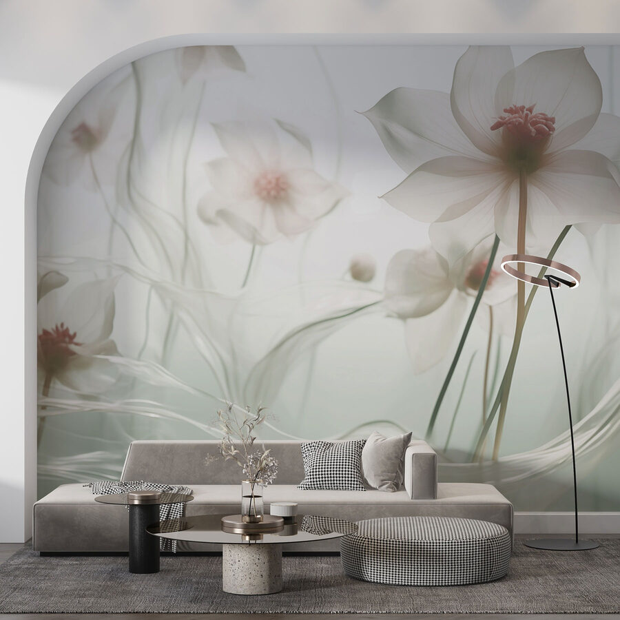 Des fleurs douces dans une lumière tamisée
