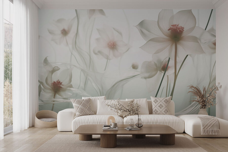 Des fleurs douces dans une lumière tamisée