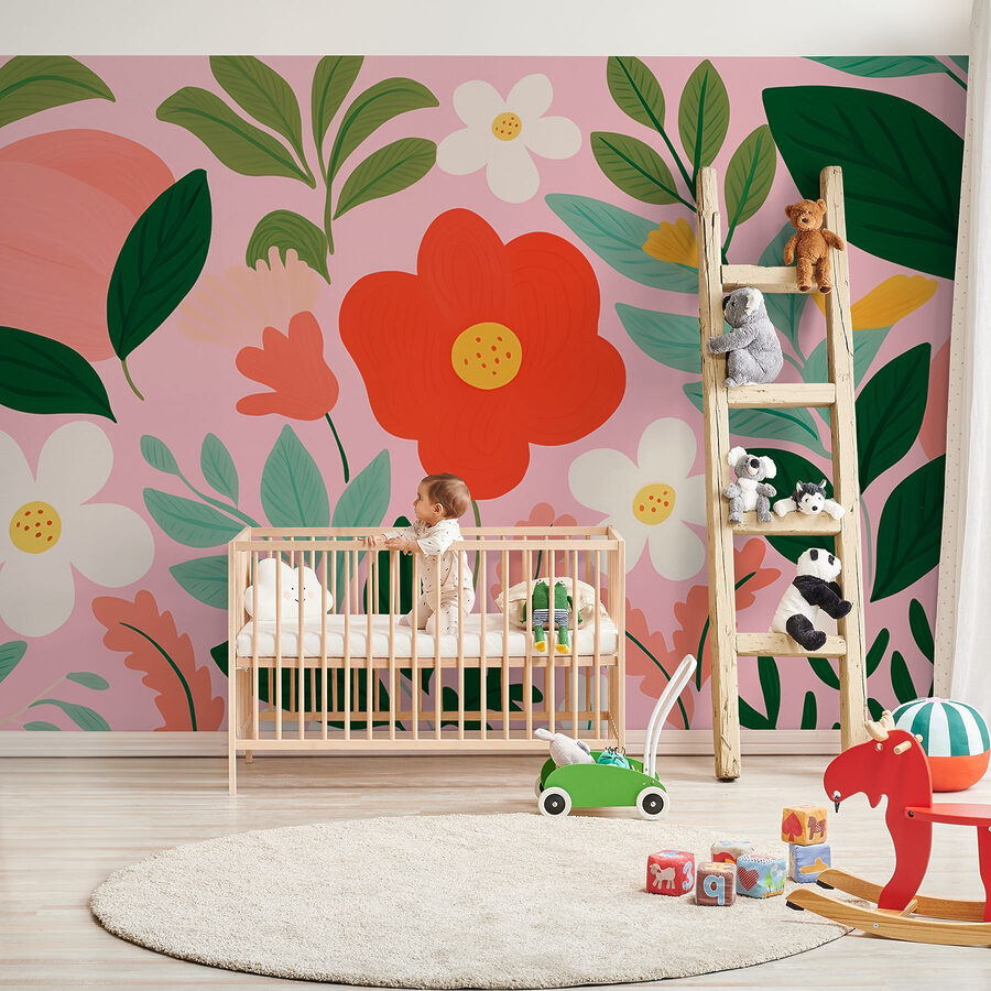 Motif de fleurs et de feuilles