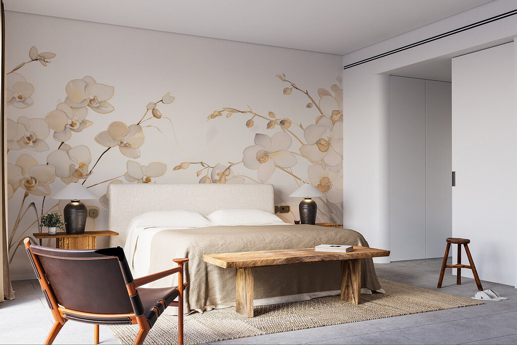 Painting of white flowers Painting of white flowers