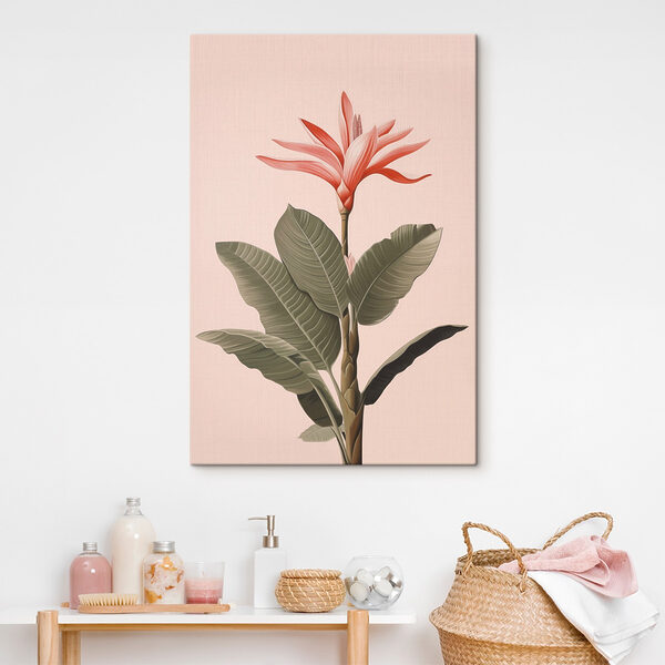 Peinture d'une fleur et de feuilles Peinture d'une fleur et de feuilles