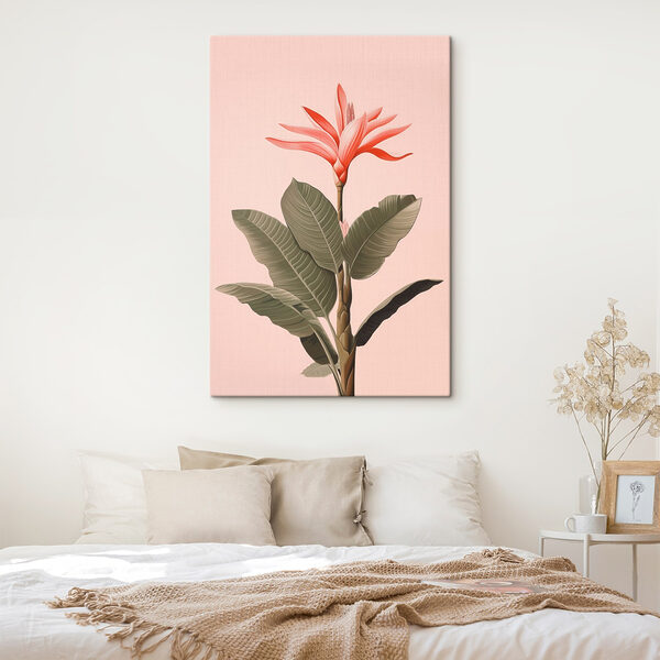 Peinture d'une fleur et de feuilles Peinture d'une fleur et de feuilles