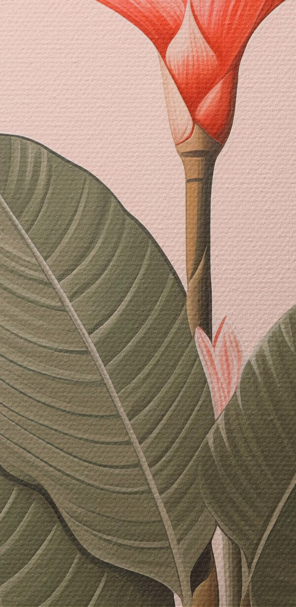 Peinture d'une fleur et de feuilles Peinture d'une fleur et de feuilles