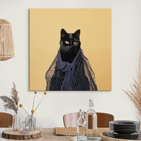 Chat portant un filet Chat portant un filet